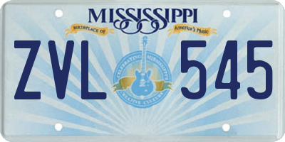 MS license plate ZVL545