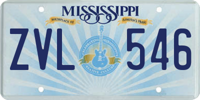 MS license plate ZVL546