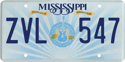 MS license plate ZVL547