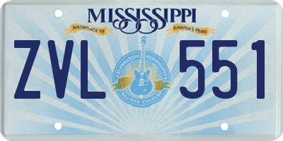 MS license plate ZVL551