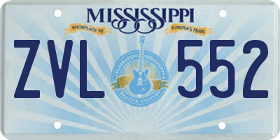 MS license plate ZVL552