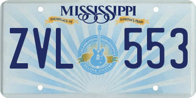 MS license plate ZVL553