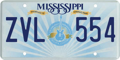 MS license plate ZVL554