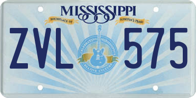 MS license plate ZVL575