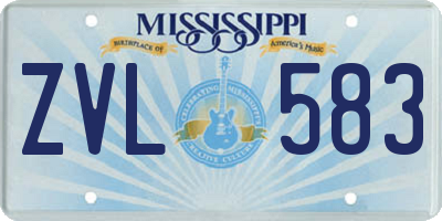 MS license plate ZVL583