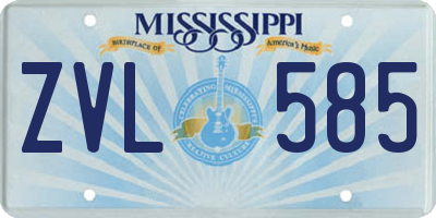 MS license plate ZVL585