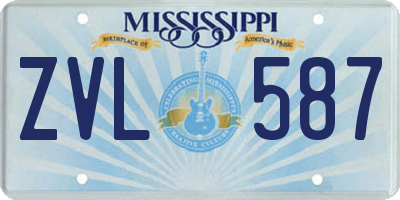 MS license plate ZVL587