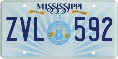 MS license plate ZVL592