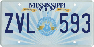MS license plate ZVL593