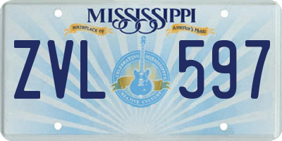 MS license plate ZVL597