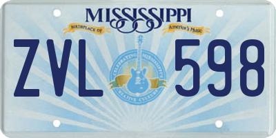 MS license plate ZVL598