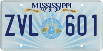 MS license plate ZVL601