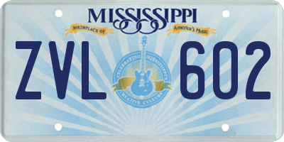 MS license plate ZVL602