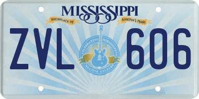 MS license plate ZVL606