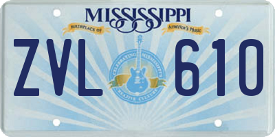 MS license plate ZVL610