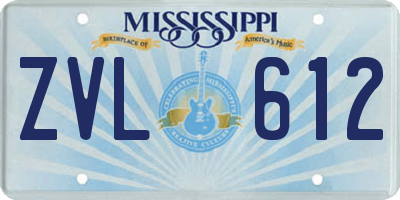 MS license plate ZVL612