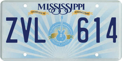 MS license plate ZVL614