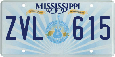 MS license plate ZVL615