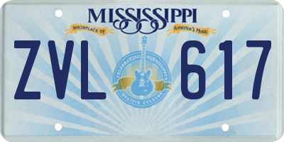 MS license plate ZVL617