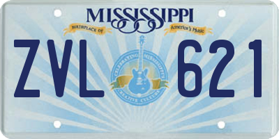 MS license plate ZVL621