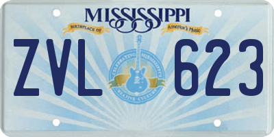 MS license plate ZVL623