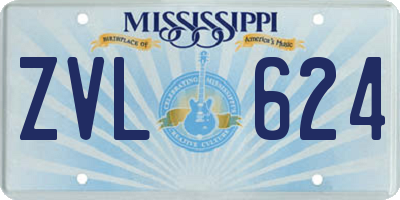 MS license plate ZVL624