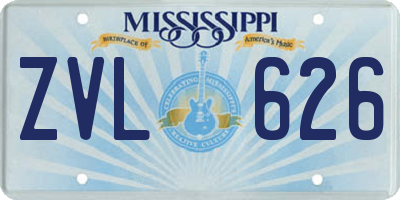 MS license plate ZVL626