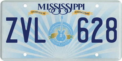 MS license plate ZVL628