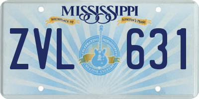 MS license plate ZVL631