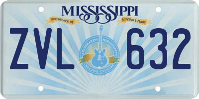MS license plate ZVL632