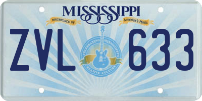 MS license plate ZVL633