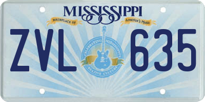 MS license plate ZVL635