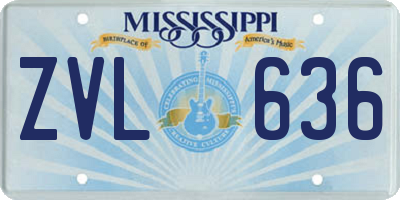 MS license plate ZVL636