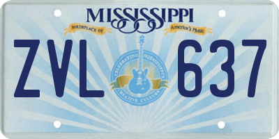 MS license plate ZVL637