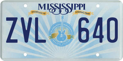 MS license plate ZVL640