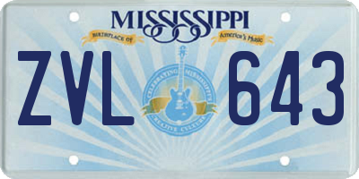 MS license plate ZVL643