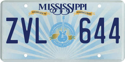 MS license plate ZVL644