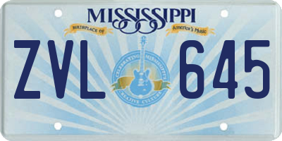 MS license plate ZVL645
