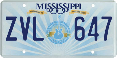MS license plate ZVL647