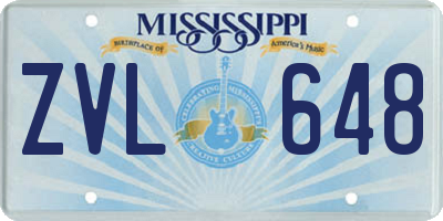 MS license plate ZVL648