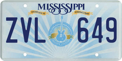 MS license plate ZVL649
