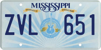 MS license plate ZVL651