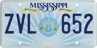 MS license plate ZVL652