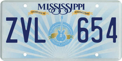 MS license plate ZVL654