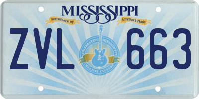MS license plate ZVL663
