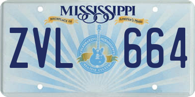 MS license plate ZVL664
