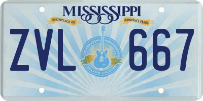 MS license plate ZVL667