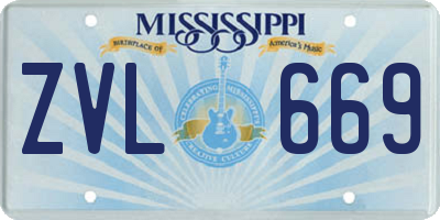 MS license plate ZVL669