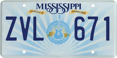 MS license plate ZVL671