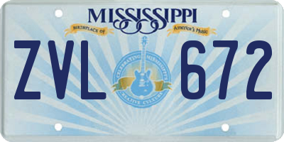 MS license plate ZVL672